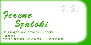 ferenc szaloki business card
